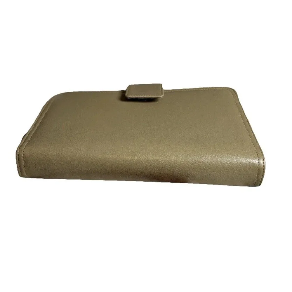 Franklin Covey 365 Beige Planner Organizer 7 Ring Binder Faux Leather Work